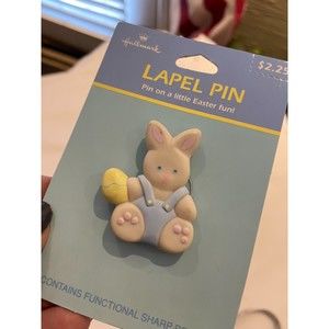 Vintage Hallmark EASTER BUNNY Lapel Pin New Old Stock Easter Jewelry Collectible